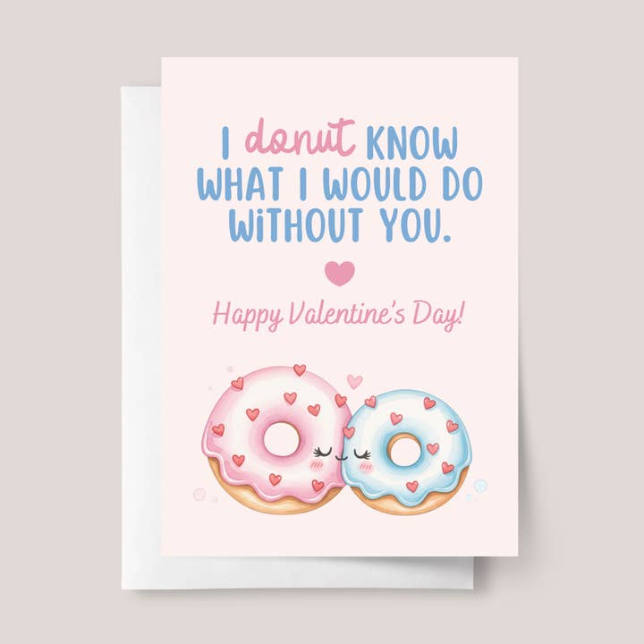 Valentinsdagskort med søde donuts for engroshandel hos Design Sprinkles