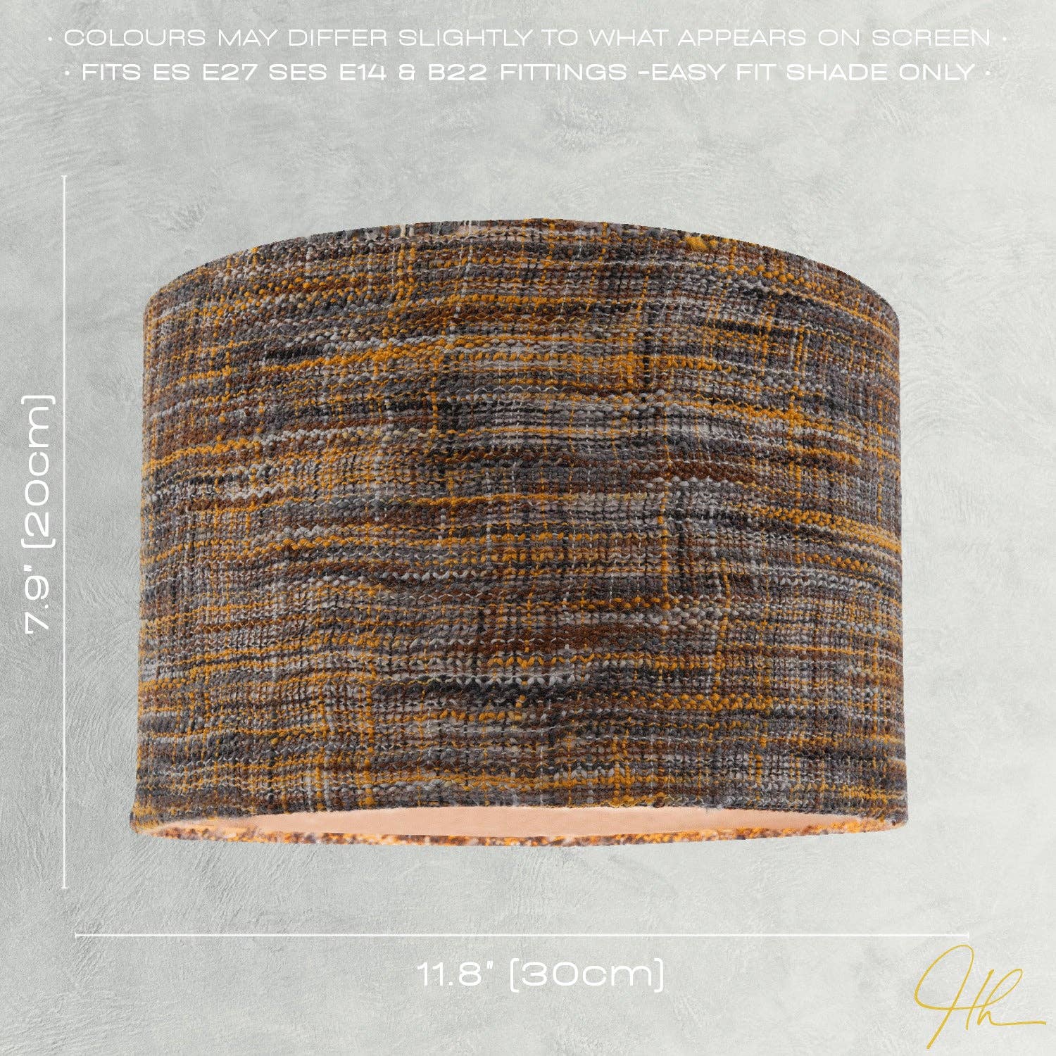 Happy Homewares – wholesale Lampshade – Vintage Lined Linen Fabric Lamp Shade in Mustard Burgundy and Grey5