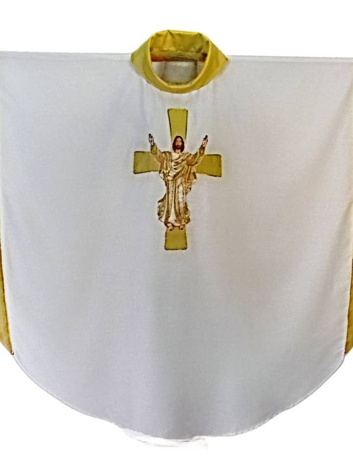 Casula de Cristo Ressuscitado Bordada à Mão #RCC por atacado de mds
