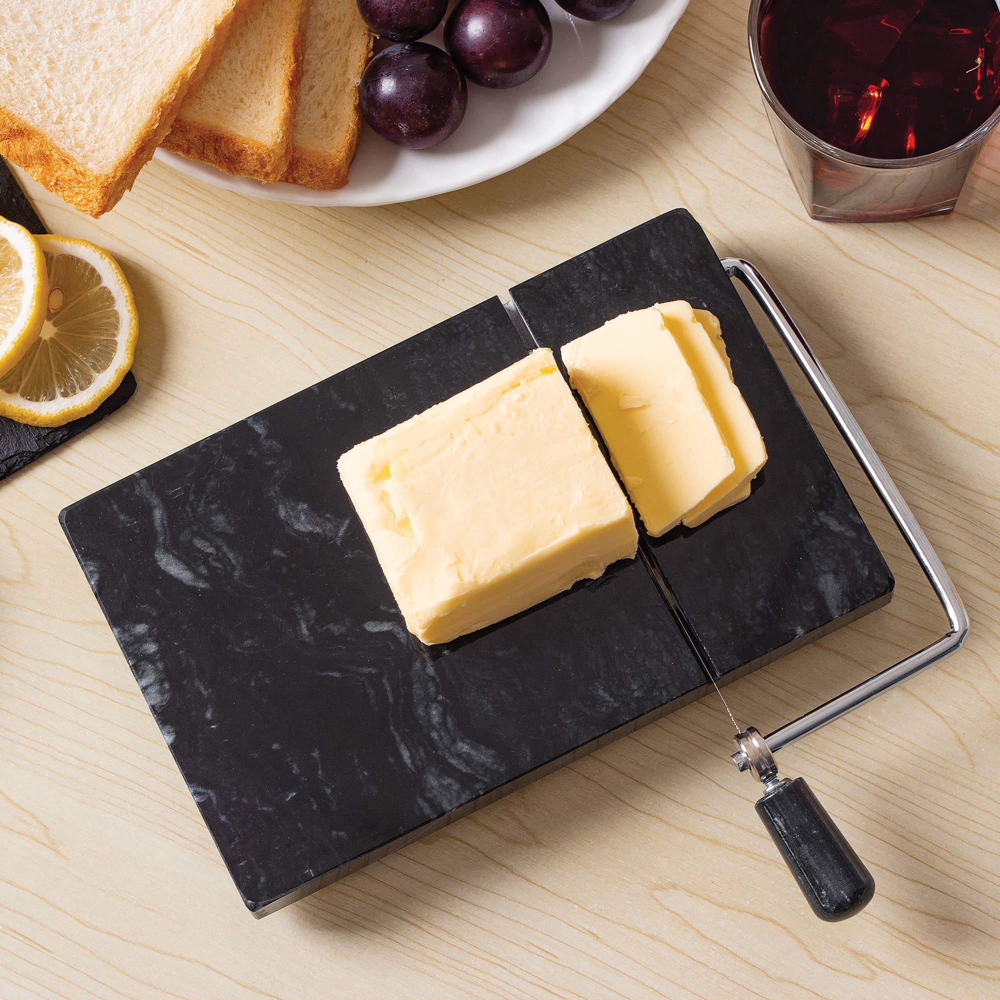 Fox Run Brands - Wholesale Cheese Spreader - Fox Run Marble Cheese Slicer, Black, 5" x 8.25" x 1.25"4