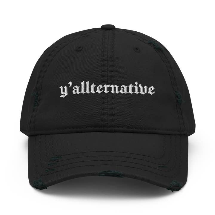 Y'allternative Distressed Pappakeps för wholesale av Goth Cloth Co.