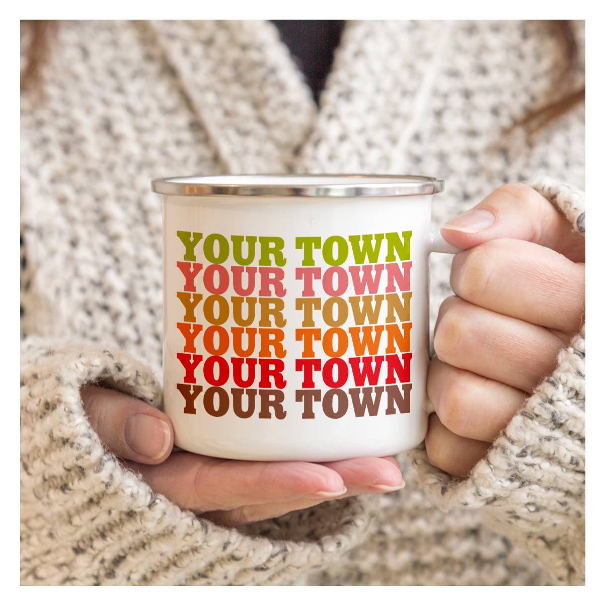 Rock Scissor Paper - Wholesale Coffee Mug - Personalized City Camp Mug - Supergraphics Repeat Name Drop4