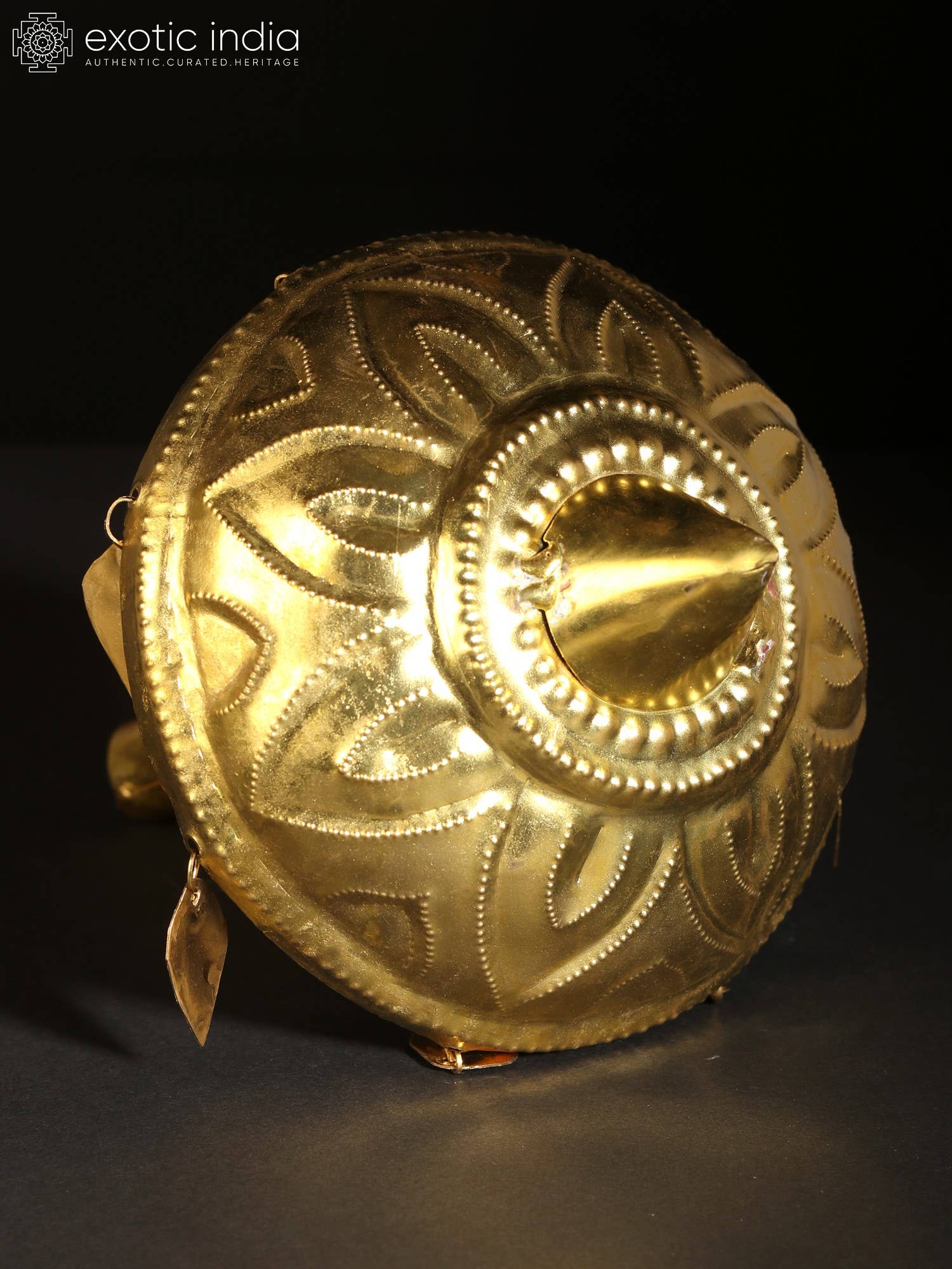 Exotic India Art – wholesale Umbrella – Unisex – 9" Brass Ritual Umbrella for God | Handmade | Ritual Item1