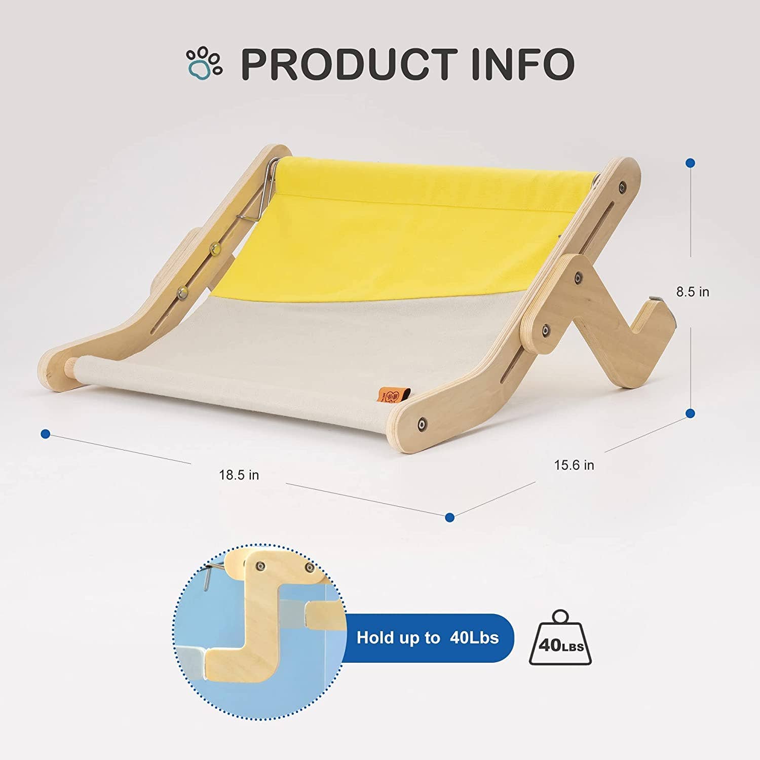 Robud & Mewoofun Official Store - Wholesale Pet Bed - Cat/Dog - Mewoofun Cat Pet Window Wooden Component Bed Hanging Cotton24