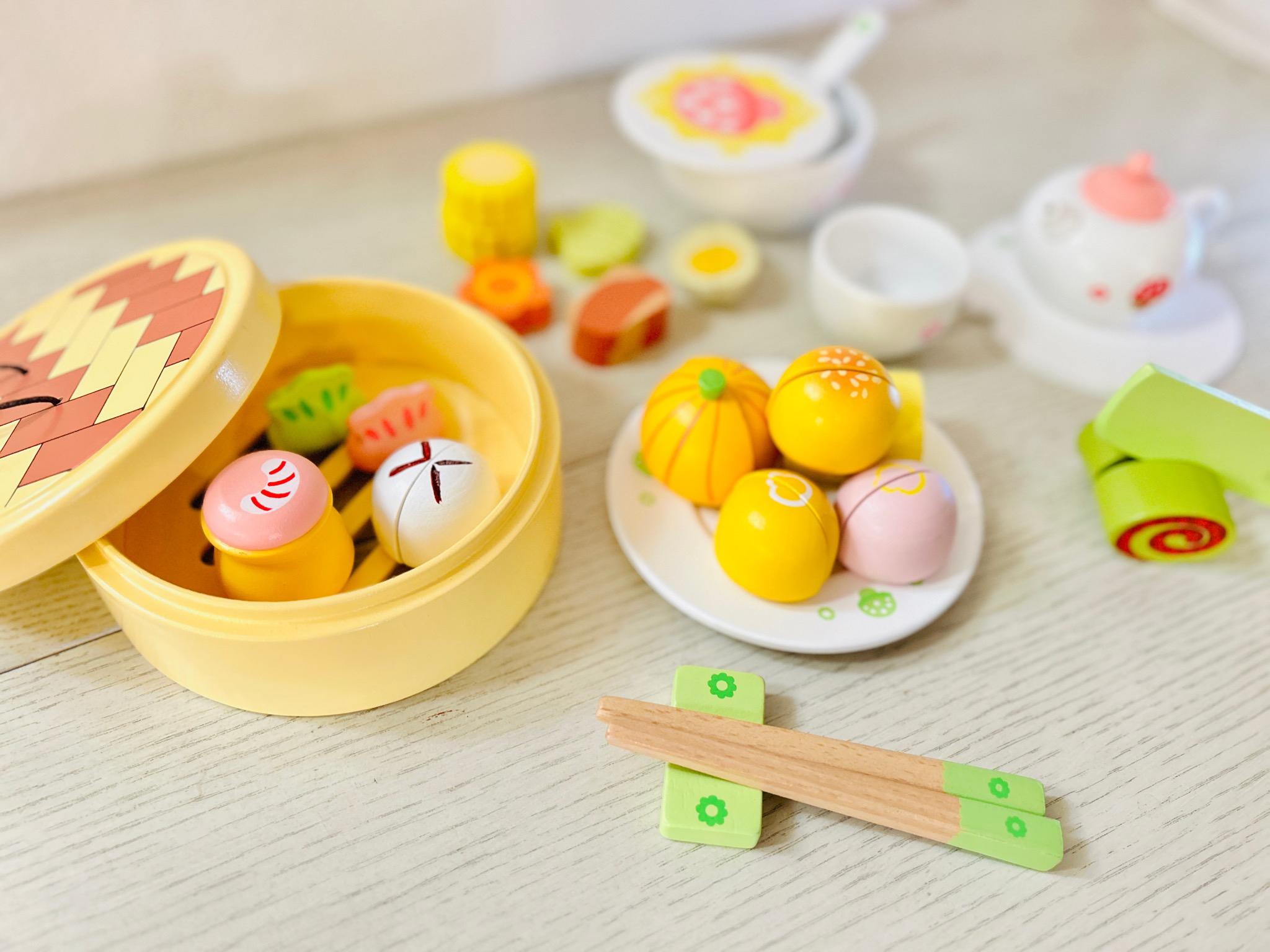 Baby Snack Time - Wholesale Toy Set - Kids - Dim Sum Tea Wooden Play Set4