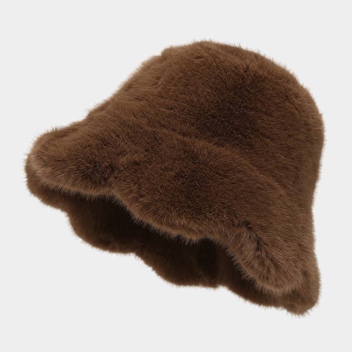 Dipped Shop - Wholesale Bucket Hat - Women's - Winter Fluffy Fuzzy Faux Fur Warm Bucket Hat DP25G7412