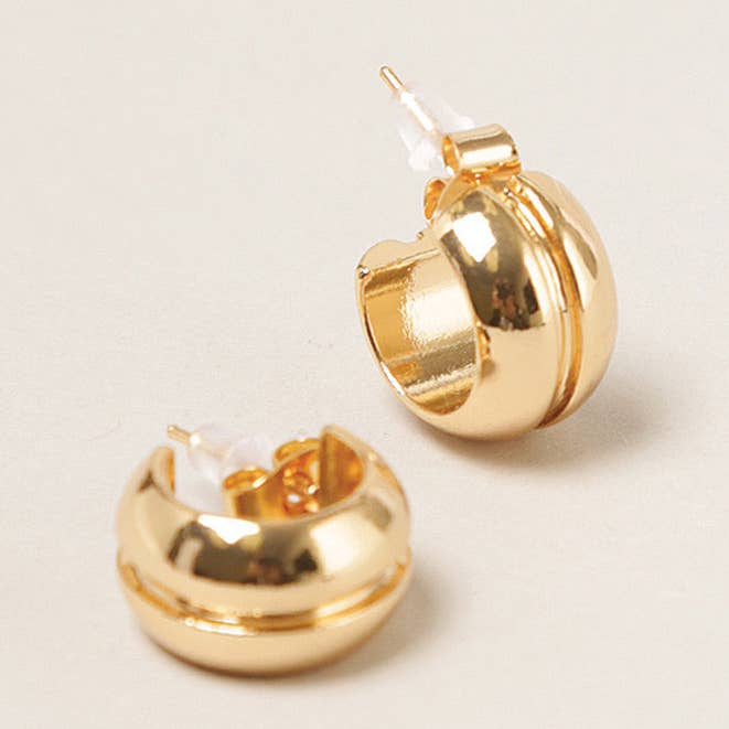 14K Gold Dipped Chunky Hoop Earrings for wholesale by Fashion City