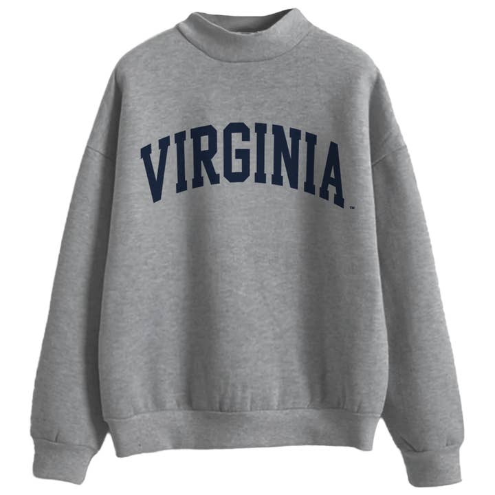 Virginia Cavaliers Gray Mock Neck Sweatshirt for wholesale by Lojo Collegiate Apparel