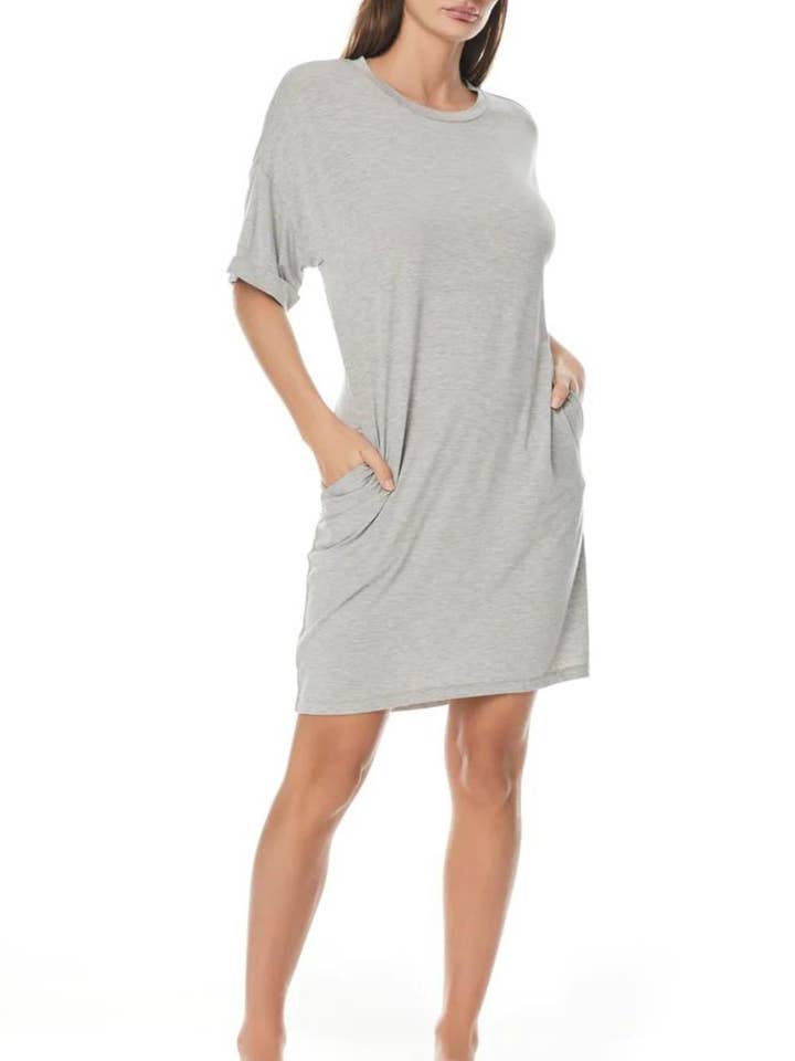 Bambus-Nachthemd - Juni Grau für den Großhandel von Gingerlilly