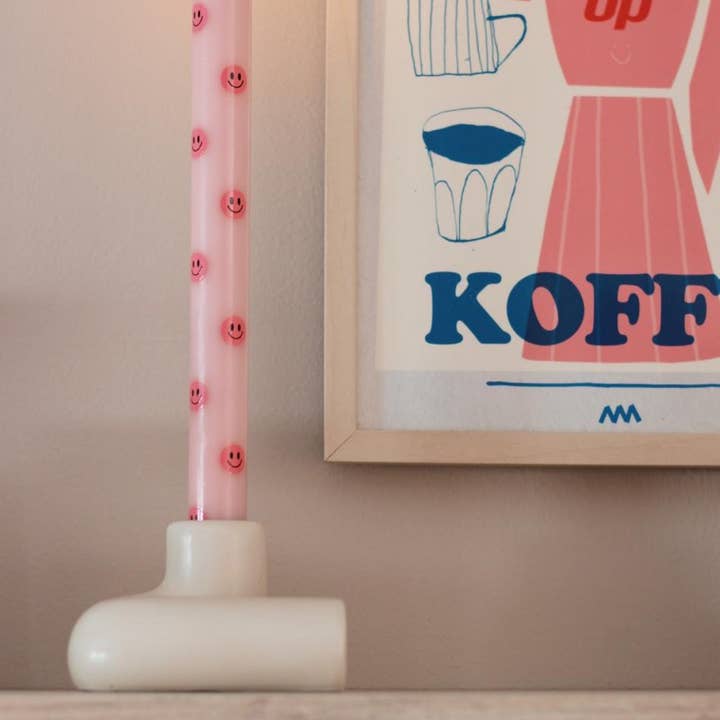 Aifcandles - Vendita all'ingrosso Candela senza fiamma - Candela a Colonna LED Smiley Rosa - Set di 214