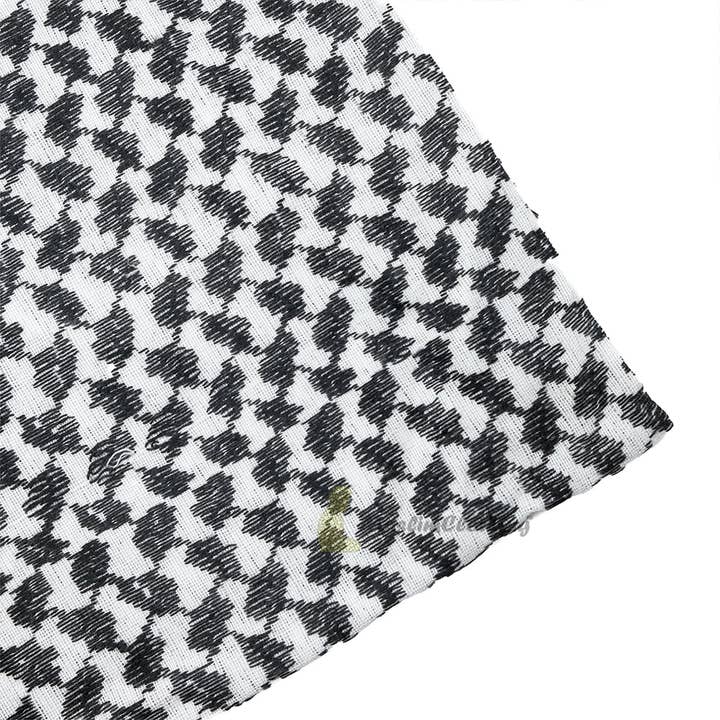 IndoMode - Wholesale Scarf - Men's - Black White Keffiyeh Arafat Scarf Shemagh 120X120cm Wide White Borders