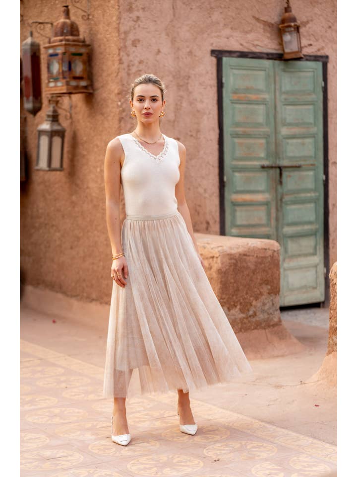 CHOKLATE PARIS – wholesale Kjol - Dam – Ambre kjol i tyll med toile de Jouy-tryck - CK08202-15