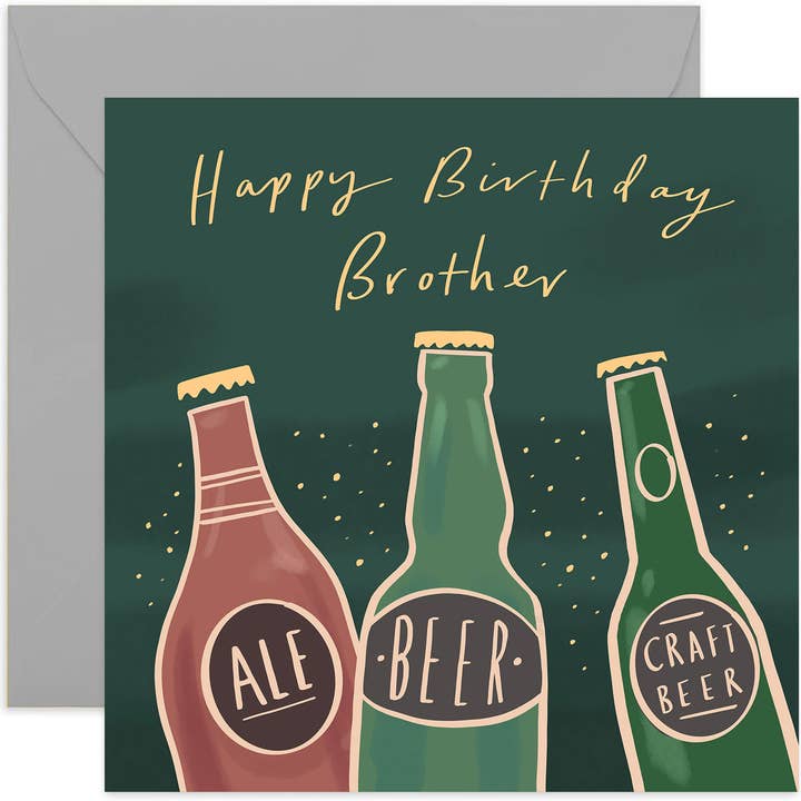 Bierkarte zum Geburtstag des Bruders — Bierkarte — Karte für ihn für den Großhandel von Old English Company