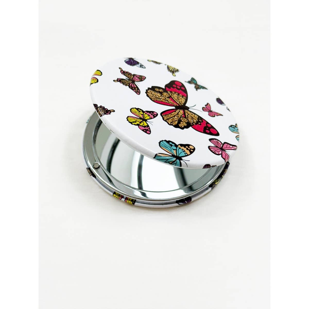 MIX COLOR Butterfly Double Sided Circle Cosmetic Mirror for wholesale on Faire2