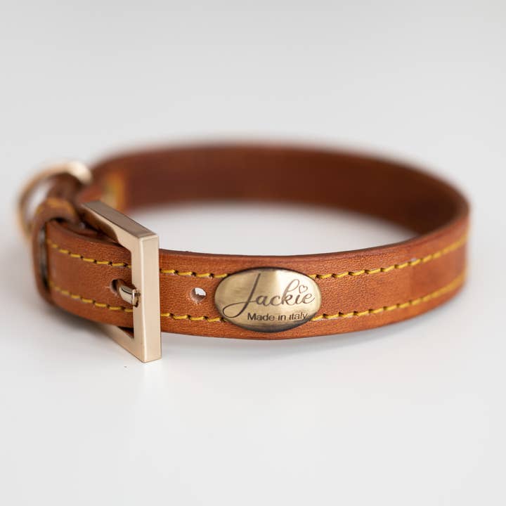 Jackie - Wholesale Pet Collar - Dog - Handmade genuine leather collar, adjustable, brown