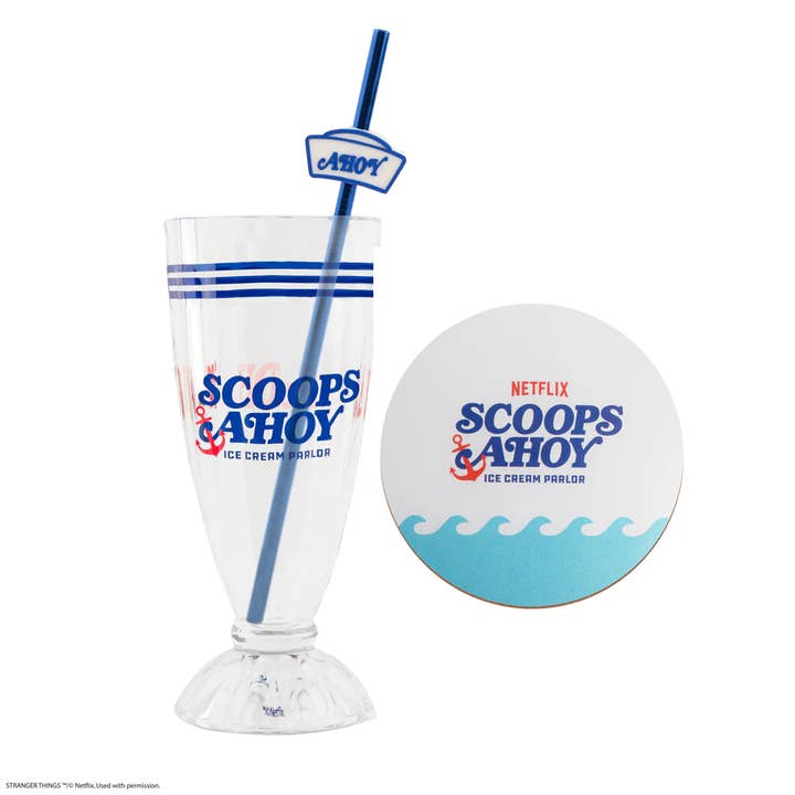 Scoops Ahoy Milkshake Glass Set for wholesale by Wizard Alliance
