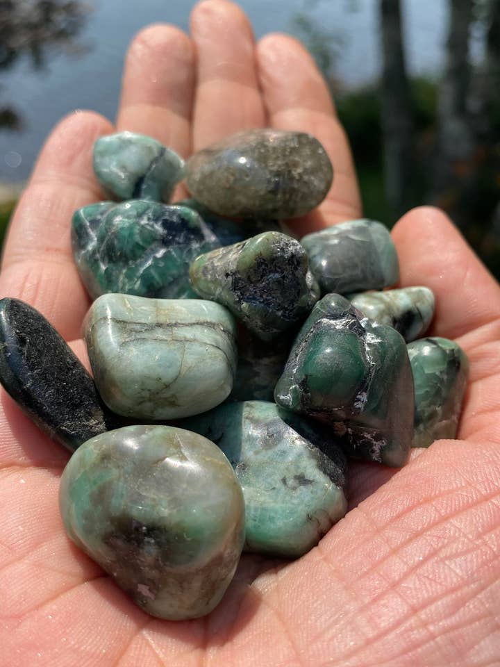 Emerald Tumbled Stone for wholesale by Moonbeam Healing