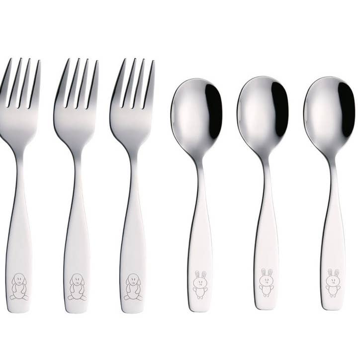 ANNOVA Bunny & Dog Stainless Steel Children Flatware 6 Pieces for wholesale by ANNOVA