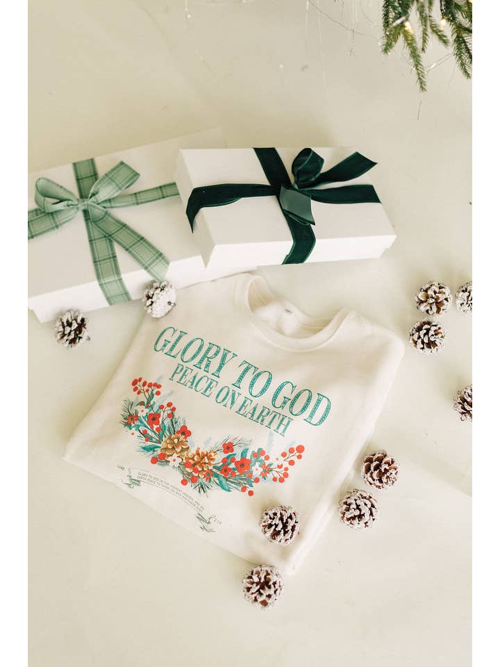 Whitney | Chaudoin Creations - Wholesale Graphic Sweatshirt - Women's - Glory To God Peace on Earth Graphic Sweatshirt2