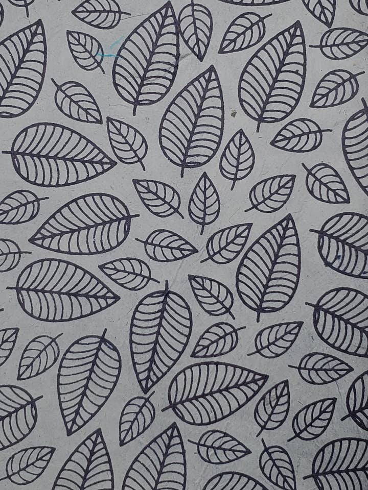 Lokta Printed Paan Paat Black On Grey for wholesale by Aitoh Company