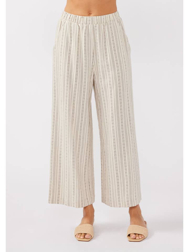 Natural Black Stripe Straight Leg Pants for wholesale on Faire