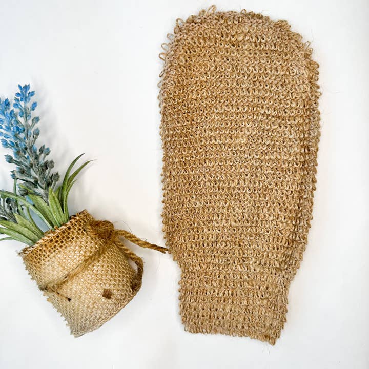 Smile Boutiques - Wholesale Exfoliating Gloves/Mitts - Natural Jute Mitt - Organic Biodegradable Exfoliating