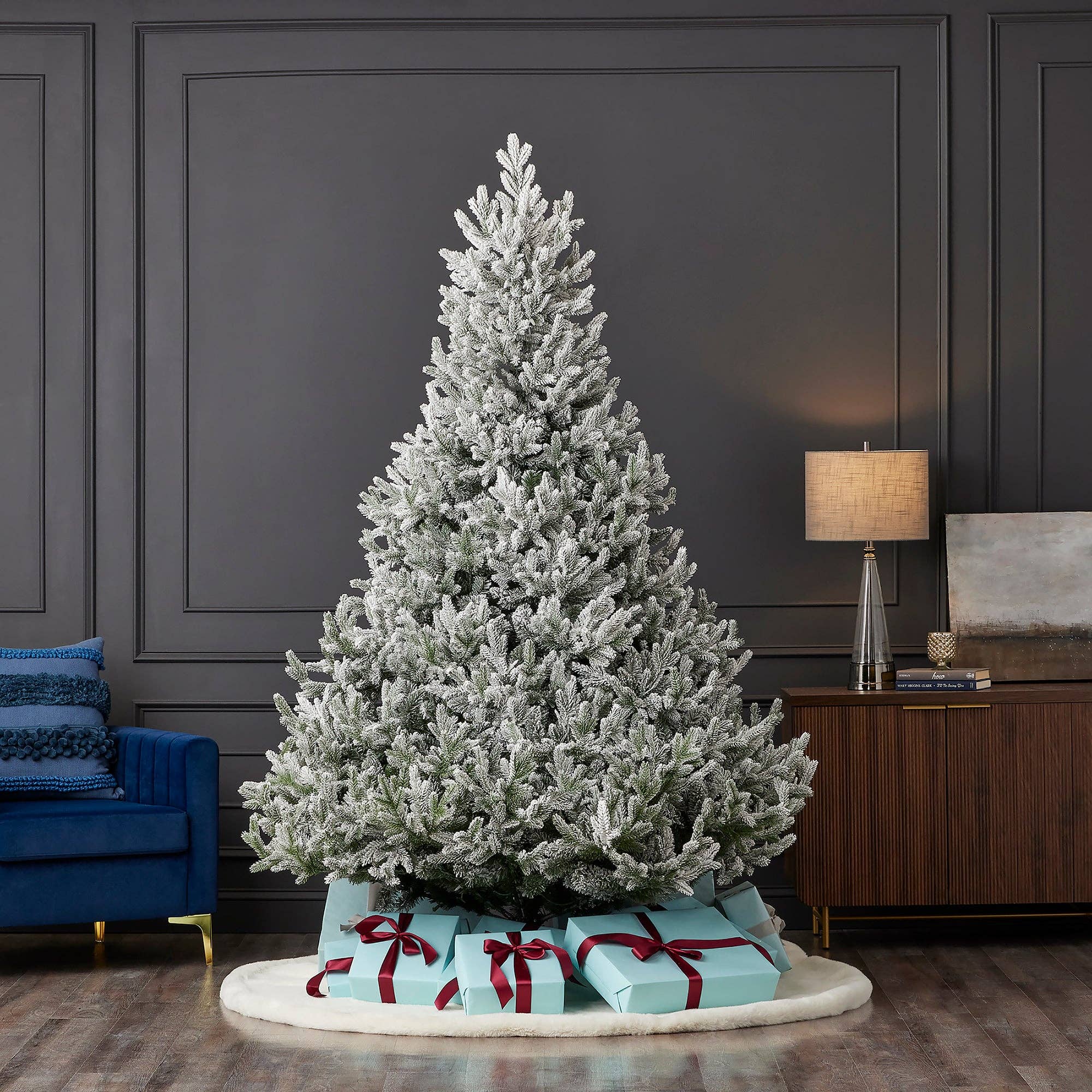 Seasonal LLC - Wholesale Artificial Christmas Tree - Royal Oaks Flocked Fir Pre-Lit Artificial Christmas Tree with Warm White LED Lights0