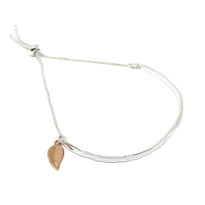 Inola Leaf Slider Bangle - Rose Gold for wholesale by Clementine Jewellery