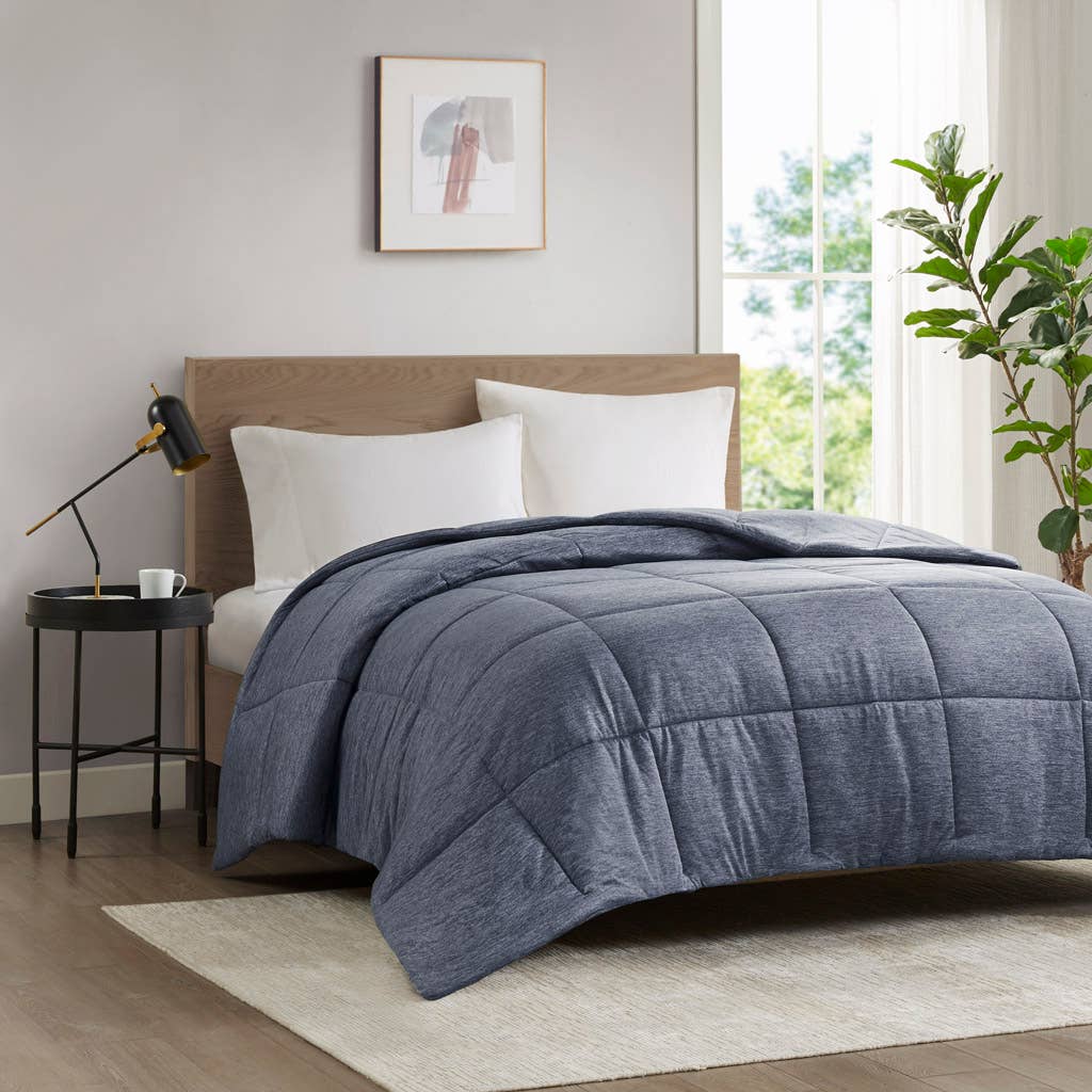 Olliix - Wholesale Down Comforter - Oversized Jersey Knit Down Alternative Comforter, Navy1