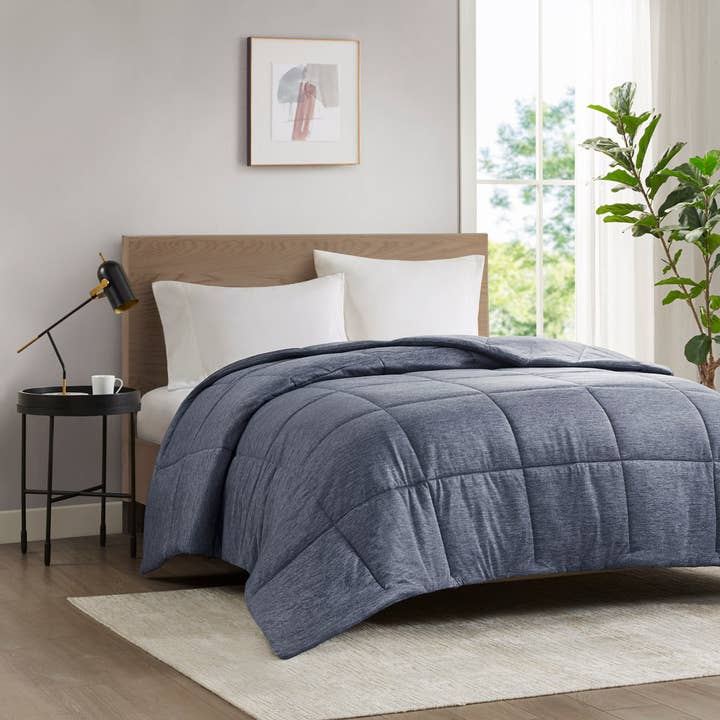 Olliix - Wholesale Down Comforter - Oversized Jersey Knit Down Alternative Comforter, Navy1