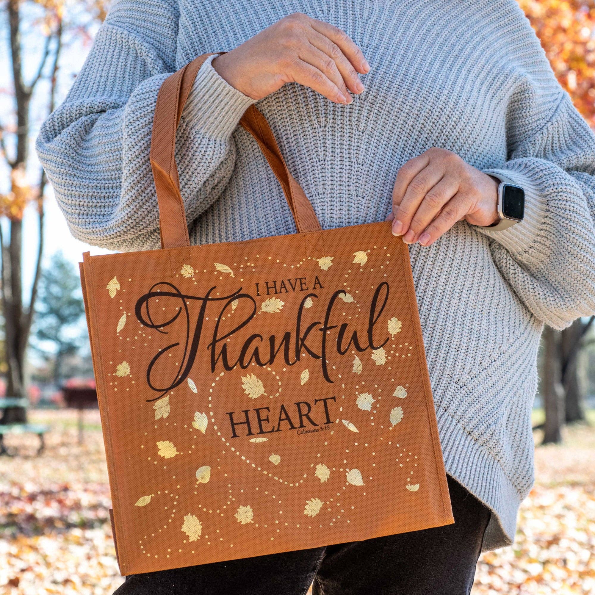Divinity Boutique - Wholesale Tote Bag - Women's - Eco Tote: Orange Thankful Heart1