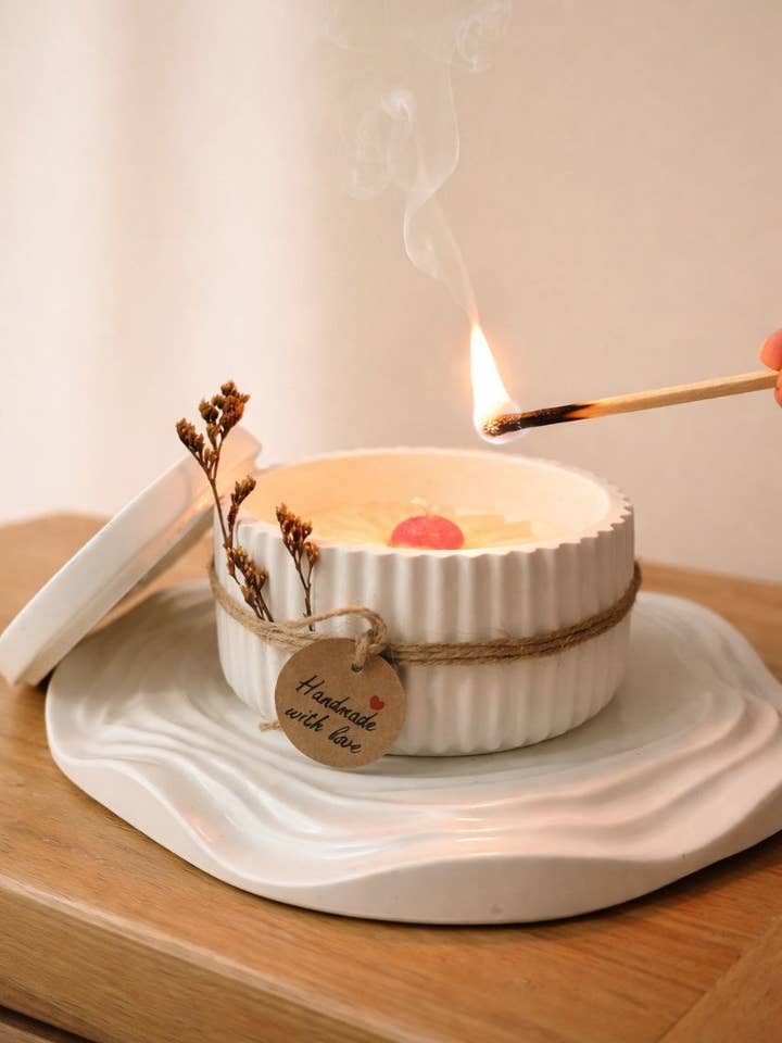 Luxe Betonnen Kaars Set .ca 200 g hoogwaardige kokos-sojawas - Soft Atelier for wholesale by kanara Oud