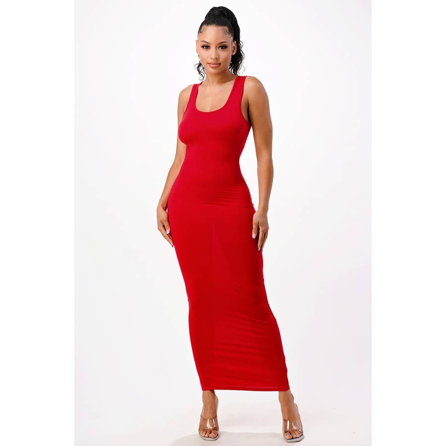 Lime All the Time – Großhandel Kleid – Damen – Einfarbig Muscle Tank Maxikleid7