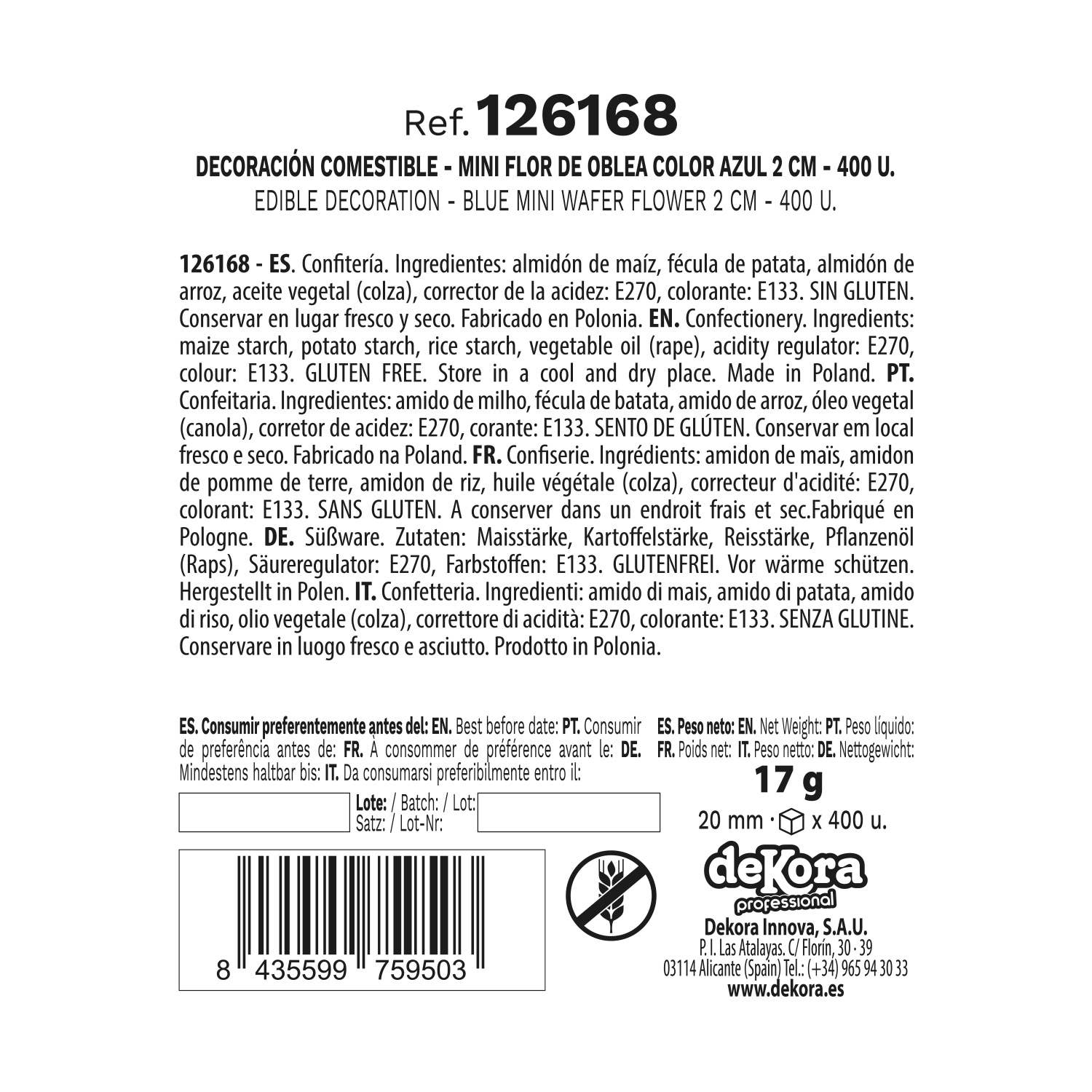 dekora - Wholesale Cake/Cupcake Topper - Wafer Edible Flowers for Cakes, 2 cm24