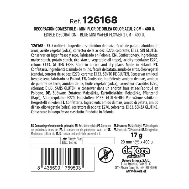 dekora - Wholesale Cake/Cupcake Topper - Wafer Edible Flowers for Cakes, 2 cm24