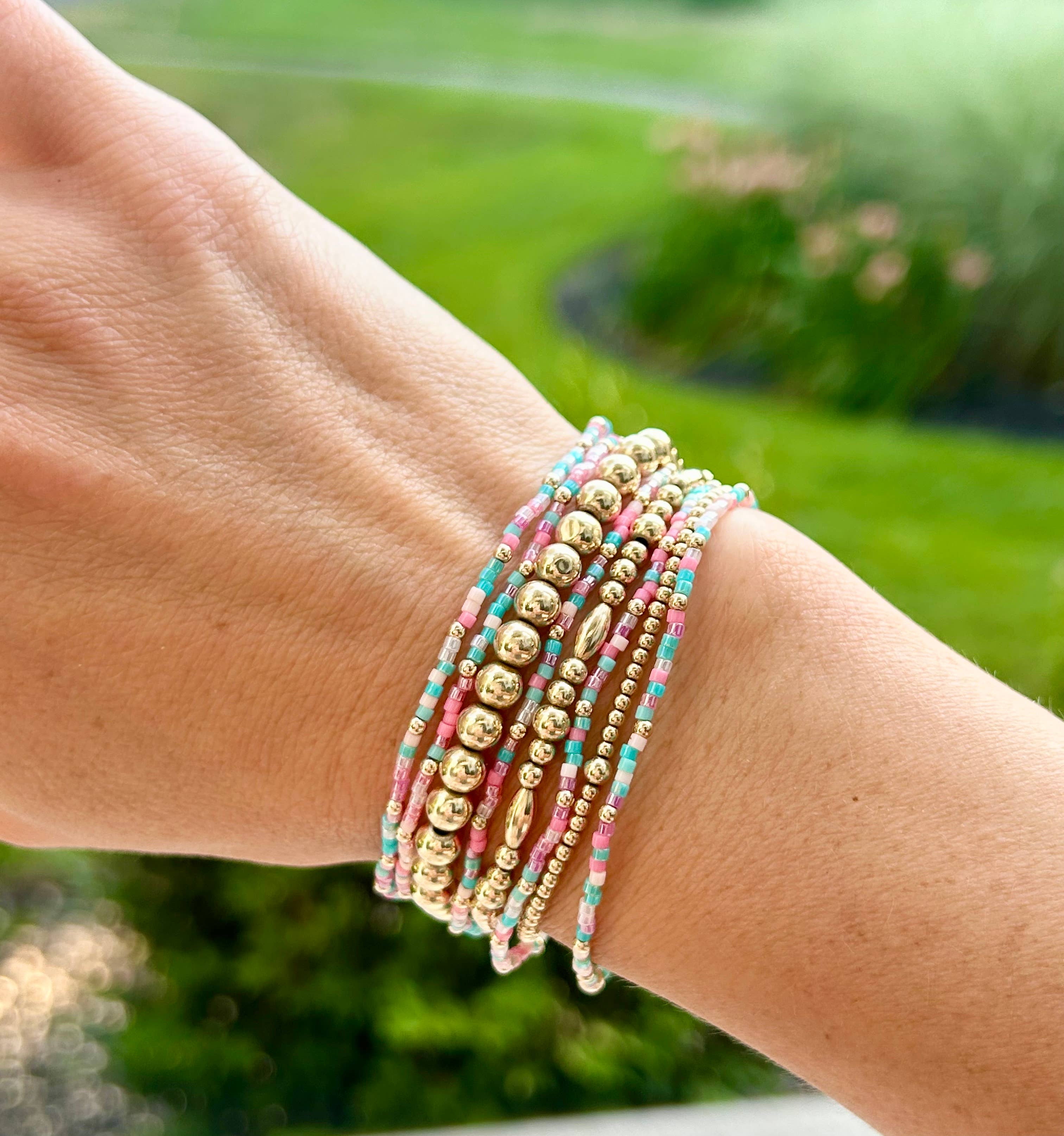 Back Bay Bead Company - Wholesale Beaded Bracelet - Stretchy Seed Bead Bracelets Gold Fill Gifts for Her Jewelry22