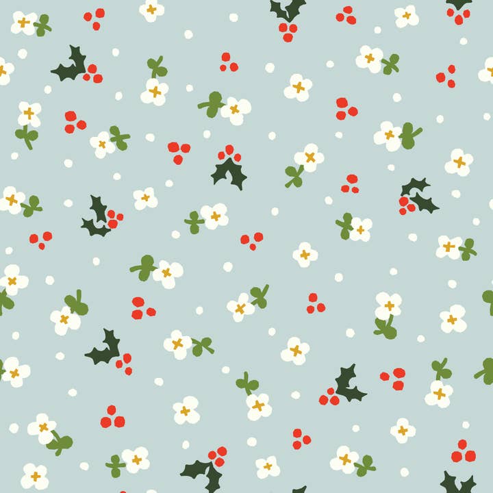 Holly Ice Organic Cotton 10 Yard Bolt for wholesale by Little House Cottons