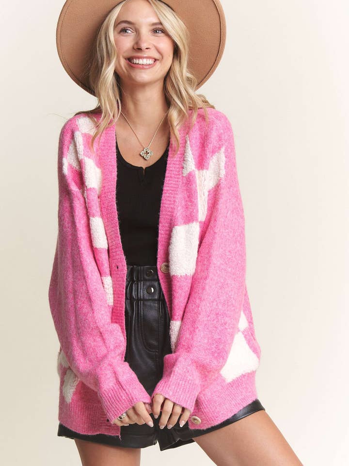 GILET EN MAILLE À CARREAUX PUFF - LESW3588 pour la vente par Madelyn