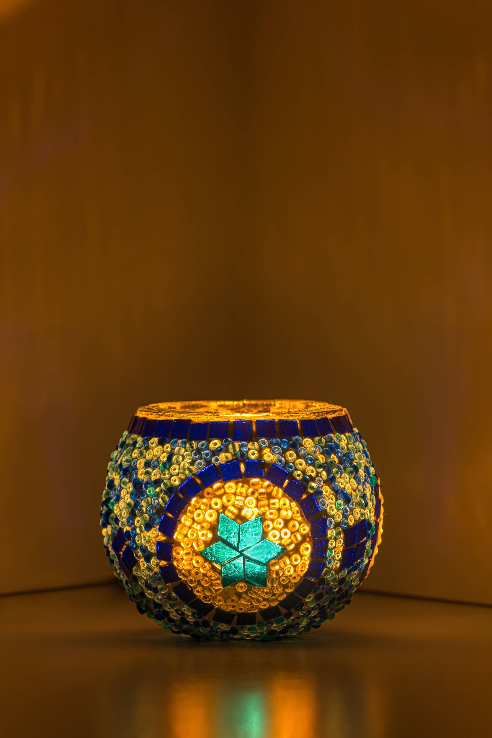 KAFTHAN - Wholesale Candle Holder - Large Mosaic Glass Candle Holders | Christmas Holiday Decor5