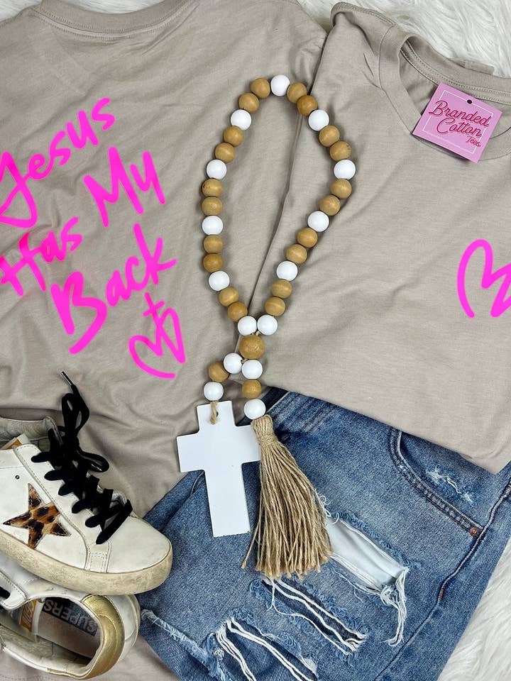 Jesus Has My Back Tee for wholesale by Branded Cotton