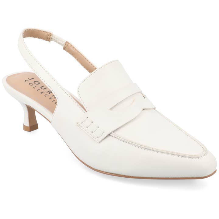 Amory Kitten Heel Loafers In Faux Leather for wholesale by Journee