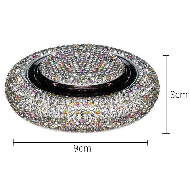 White Car Accessories - Ceramic Rhinestone Scent Container MIS0544 for wholesale on Faire4