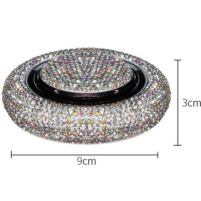 White Car Accessories - Ceramic Rhinestone Scent Container MIS0544 for wholesale on Faire4