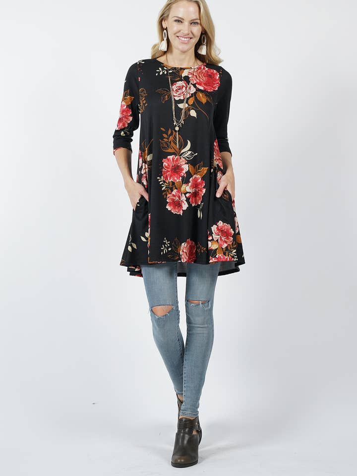 .. SI-7496 Tunica altalena 3Q Sleeve con tasca laterale per la vendita all'ingrosso da parte di 42POPS