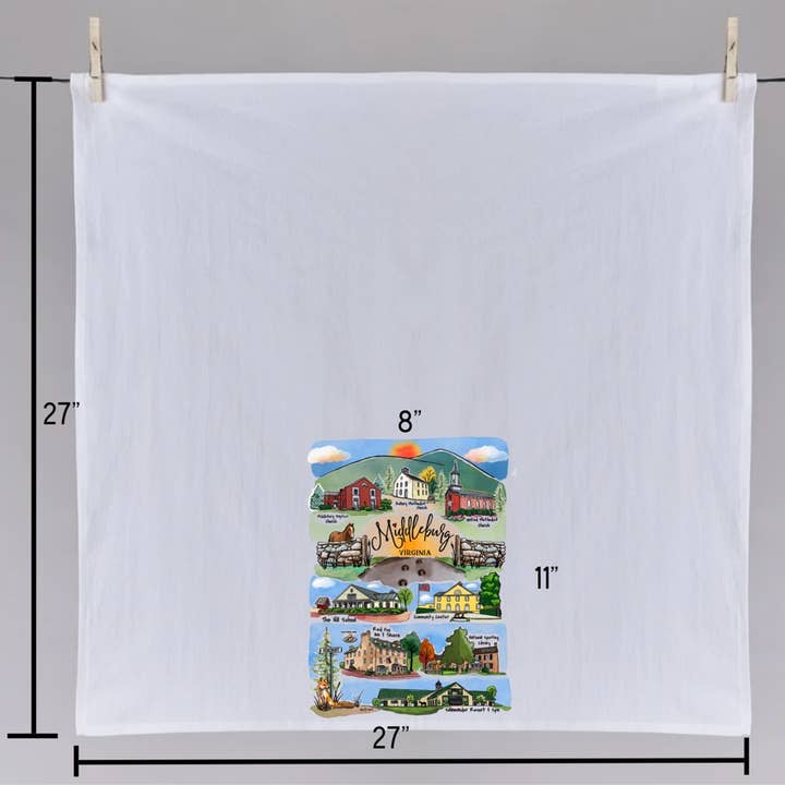 Sweetgum Studio - Wholesale Tea Towel - Middleburg Landmark Tea Towel1