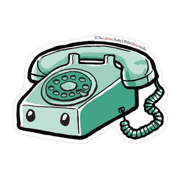Theater of the Obsolete Telephone Vinyl Sticker for wholesale by The Lobster Studio