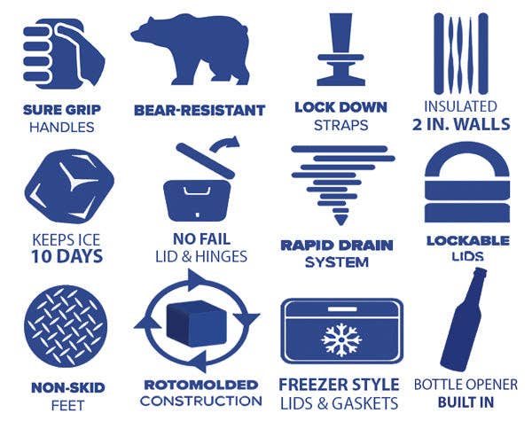 Caddis Sports - Wholesale Koeler/koeltas - Kobalt 55 Quart met wielen, roto-gegoten superkoeler12