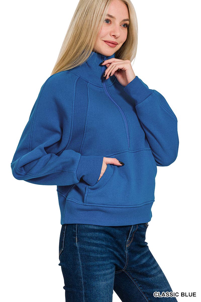 42POPS - Wholesale Sweatshirt - Women's - `.Half Zip Cropped Pullover5