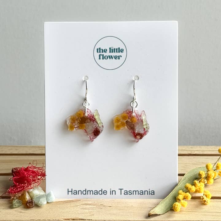 Boucles d'oreilles Terra Australis pour la vente par The Little Flower Handmade
