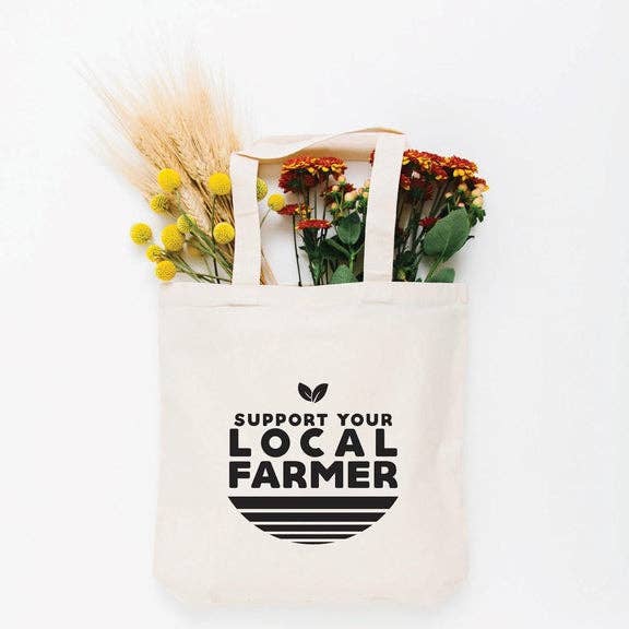 Nature Supply Co - Wholesale Tote Bag - Women's - Support Your Local Farmer Eco Friendly Canvas Tote Bag | Reusable Bag | Gift